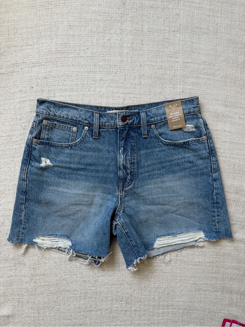 Madewell Relaxed Mid-Length Denim Shorts Size 29 NWT